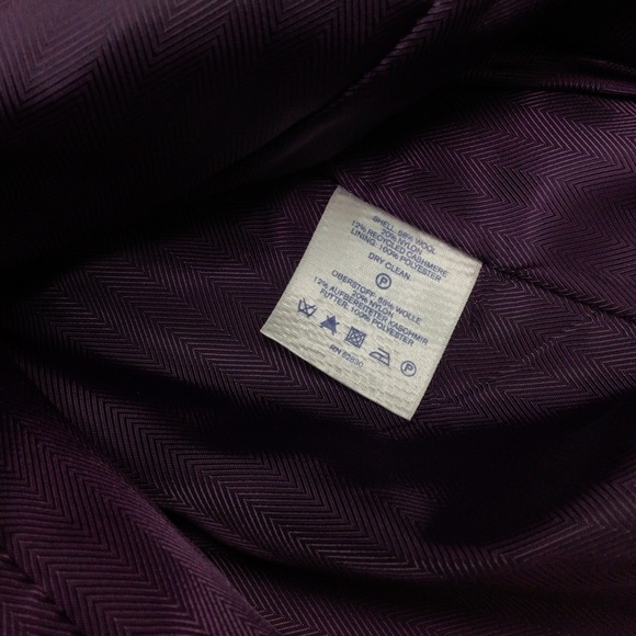 Lands End Women’s Plum Eggplant Pea Coat Jacket Wool Blend size 6 - Picture 9 of 13